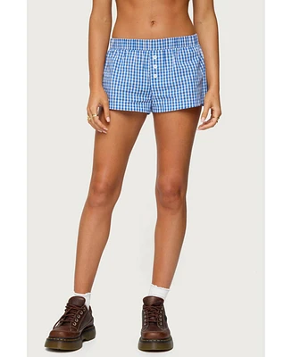Edikted Women's Maryanne Gingham Boxer Shorts