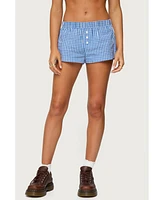 Edikted Women's Maryanne Gingham Boxer Shorts