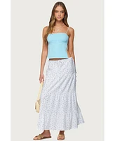 Edikted Women's Charley Floral Tiered Maxi Skirt
