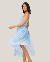 J Mendel Women's Floral Twist Pleated Midi Dress