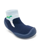 Komuello Baby Boy First Walk Sock Shoes Navy Dash