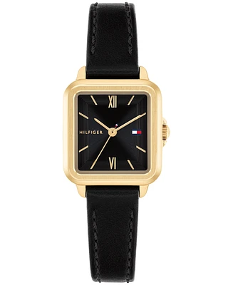 Tommy Hilfiger Women's Quartz Black Leather Strap Watch, 22.5mm