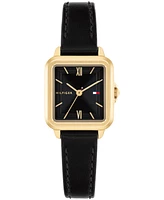Tommy Hilfiger Women's Quartz Black Leather Strap Watch, 22.5mm