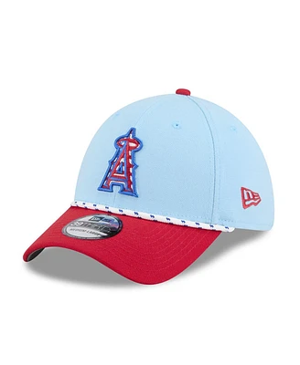 New Era Men's Light Blue/Red Los Angeles Angels 2025 Fourth of July 39THIRTY Flex Hat