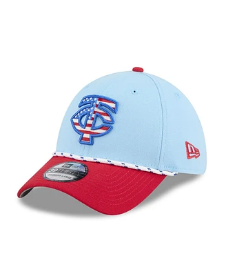 New Era Men's Light Blue/Red Minnesota Twins 2025 Fourth of July 39THIRTY Flex Hat