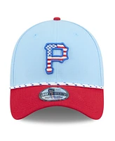New Era Men's Light Blue/Red Pittsburgh Pirates 2025 Fourth of July 39THIRTY Flex Hat