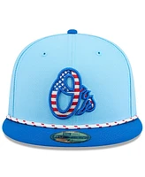 New Era Men's Light Blue/Blue Baltimore Orioles 2025 Fourth of July 59FIFTY Fitted Hat