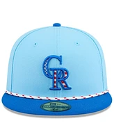 New Era Men's Light Blue/Blue Colorado Rockies 2025 Fourth of July 59FIFTY Fitted Hat