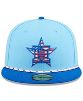 New Era Men's Light Blue/Blue Houston Astros 2025 Fourth of July 59FIFTY Fitted Hat