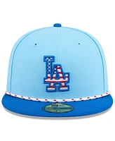 New Era Men's Light Blue/Blue Los Angeles Dodgers 2025 Fourth of July 59FIFTY Fitted Hat