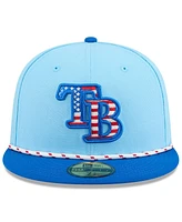 New Era Men's Light Blue/Blue Tampa Bay Rays 2025 Fourth of July 59FIFTY Fitted Hat