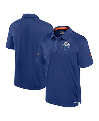 Fanatics Men's Royal Edmonton Oilers Authentic Pro Rink Raglan Polo Shirt