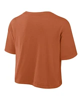 Nike Women's Texas Orange Longhorns Power Pursuit Athletic Prep Arch Performance Cropped T-Shirt