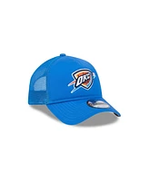 New Era Men's Blue Oklahoma City Thunder Core Logo Foam Front A-Frame 9FORTY Adjustable Trucker Hat