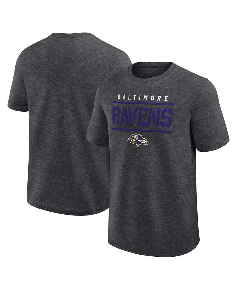 Logo Athletic Men's Heather Charcoal Baltimore Ravens Top Notch T-Shirt