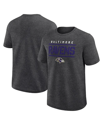 Logo Athletic Men's Heather Charcoal Baltimore Ravens Top Notch T-Shirt