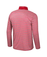 Colosseum Men's Red Nc State Wolfpack Striped Quarter-Zip Sweatshirt