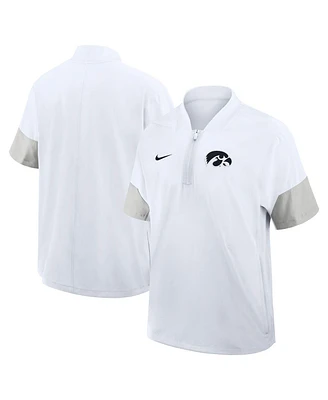 Nike Men's White Iowa Hawkeyes 2025 Sideline Coaches Lightweight Short Sleeve Jacket