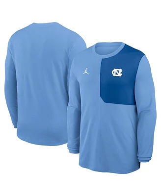 Jordan Men's Carolina Blue North Tar Heels 2025 Sideline Coach Uv Performance Long Sleeve T-Shirt
