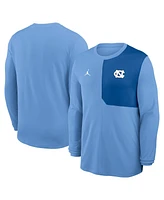 Jordan Men's Carolina Blue North Tar Heels 2025 Sideline Coach Uv Performance Long Sleeve T-Shirt