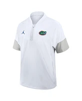 Jordan Men's White Florida Gators 2025 Sideline Coaches Lightweight Short Sleeve Jacket