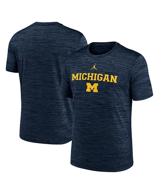 Jordan Men's Navy Michigan Wolverines 2025 Sideline Velocity Performance T-Shirt