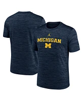 Jordan Men's Navy Michigan Wolverines 2025 Sideline Velocity Performance T-Shirt