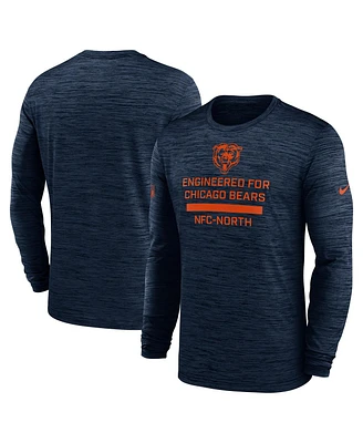 Nike Men's Navy Chicago Bears Sideline Velocity Performance Long Sleeve T-Shirt