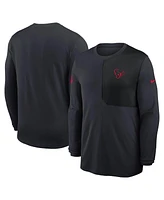 Nike Men's Navy Houston Texans Sideline Coach Uv Performance Long Sleeve T-Shirt