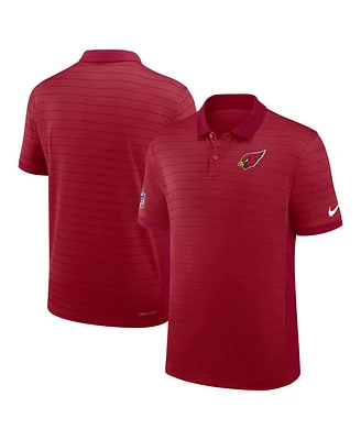 Nike Men's Cardinal Arizona Cardinals Sideline Victory Stripe Performance Polo Shirt