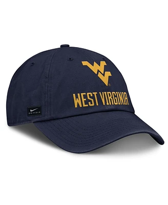 Nike Men's Navy West Virginia Mountaineers 2025 Sideline Club Adjustable Hat
