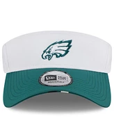 New Era Men's White/Midnight Green Philadelphia Eagles 2025 Nfl Training Camp Adjustable Visor Hat