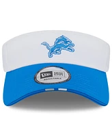 New Era Men's White/Blue Detroit Lions 2025 Nfl Training Camp Adjustable Visor Hat
