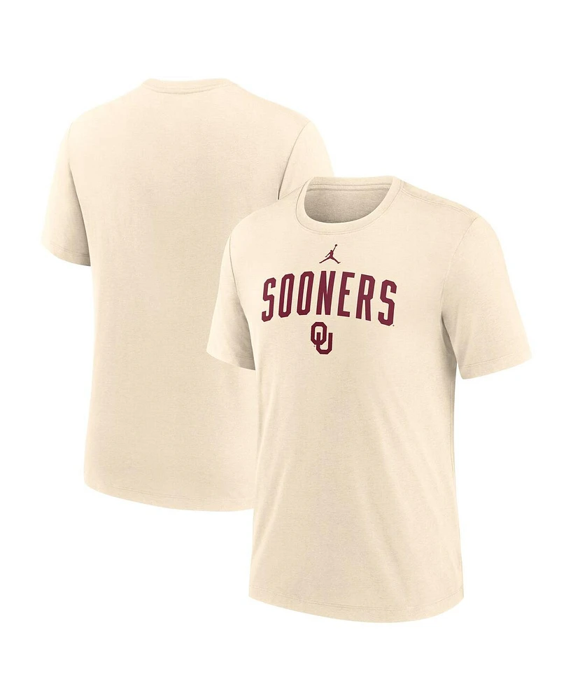 Jordan Men's Natural Oklahoma Sooners Arch Logo Tri-Blend T-Shirt