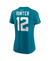 Nike Women's Travis Hunter Teal Jacksonville Jaguars 2025 Nfl Draft First Round Pick Name Number T-Shirt