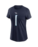 Nike Women's Cam Ward Navy Tennessee Titans 2025 Nfl Draft First Round Pick Name Number T-Shirt