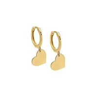 by Adina Eden Solid Dangling Heart Huggie Earring 14K