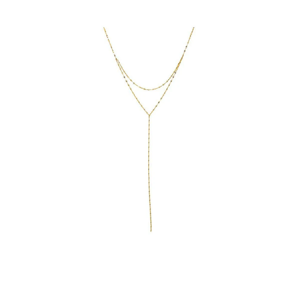 By Adina Eden 2 In 1 Mariner Chain Lariat Necklace 14K