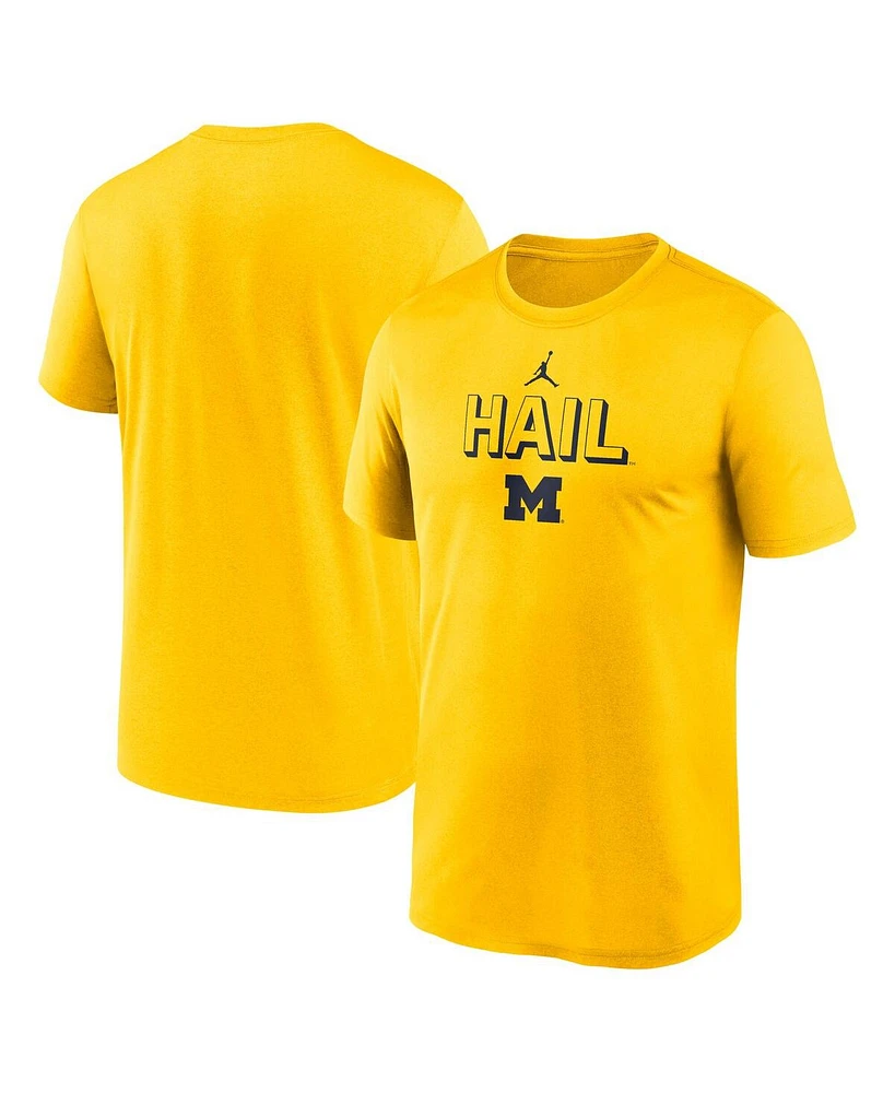 Jordan Men's Maize Michigan Wolverines 2025 Sideline Legend Performance T-Shirt