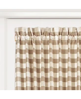 GoodGram Buffalo Check Gingham Custom Window Curtain Treatments - Single Curtain Panel 42 in. W x 63 in. L, Burgundy
