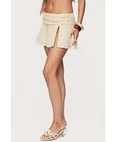 Edikted Women's Anja Textured Ruched Mini Skirt