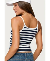 Edikted Women's Bailee Striped Ribbed Tank Top