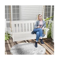Mondawe 54 Inch Hdpe Patio Porch Swing with Cup Holder