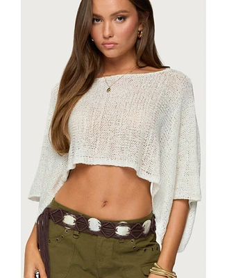 Edikted Womens Laline Oversized Knit Crop Top