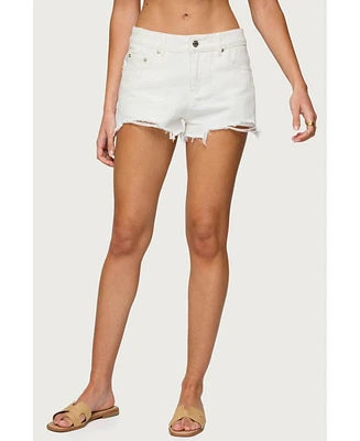 Edikted Women's Fern Mid Rise Denim Shorts