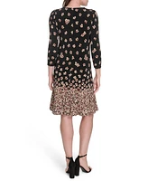Tommy Hilfiger Women's Jersey Printed Ruffled Shift Dress