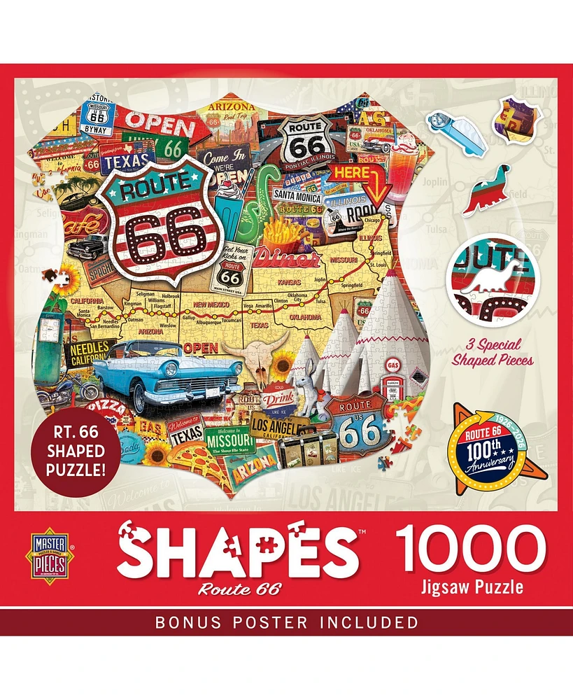 Route 66 1000 Piece Shaped Jigsaw Puzzle