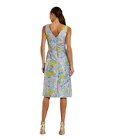 Mac Duggal Women's Floral Brocade Sleeveless Midi Dress With Bow