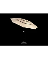 Flynama Aluminium 10ft 3 Tier Auto-tilt Umbrella ,Outdoor Patio Umbrella - Market Table Pool Deck Umbrella (Base Not Included)