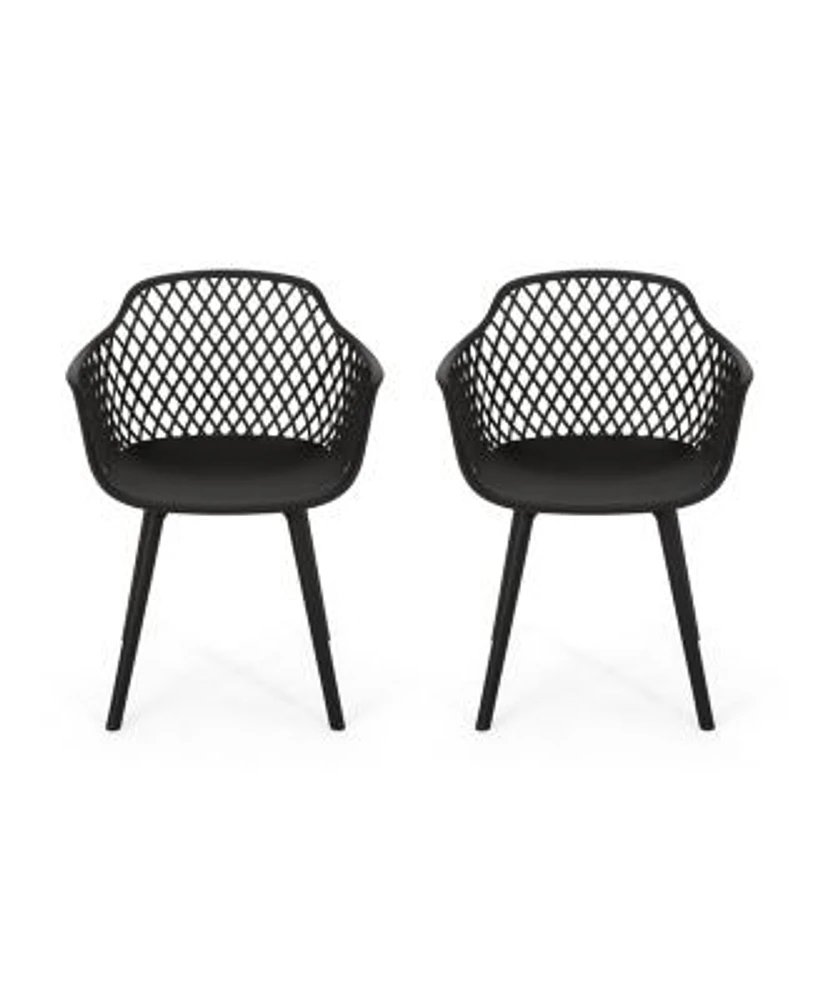 Flynama Set Of 2 Outdoor Dining Chair In Black